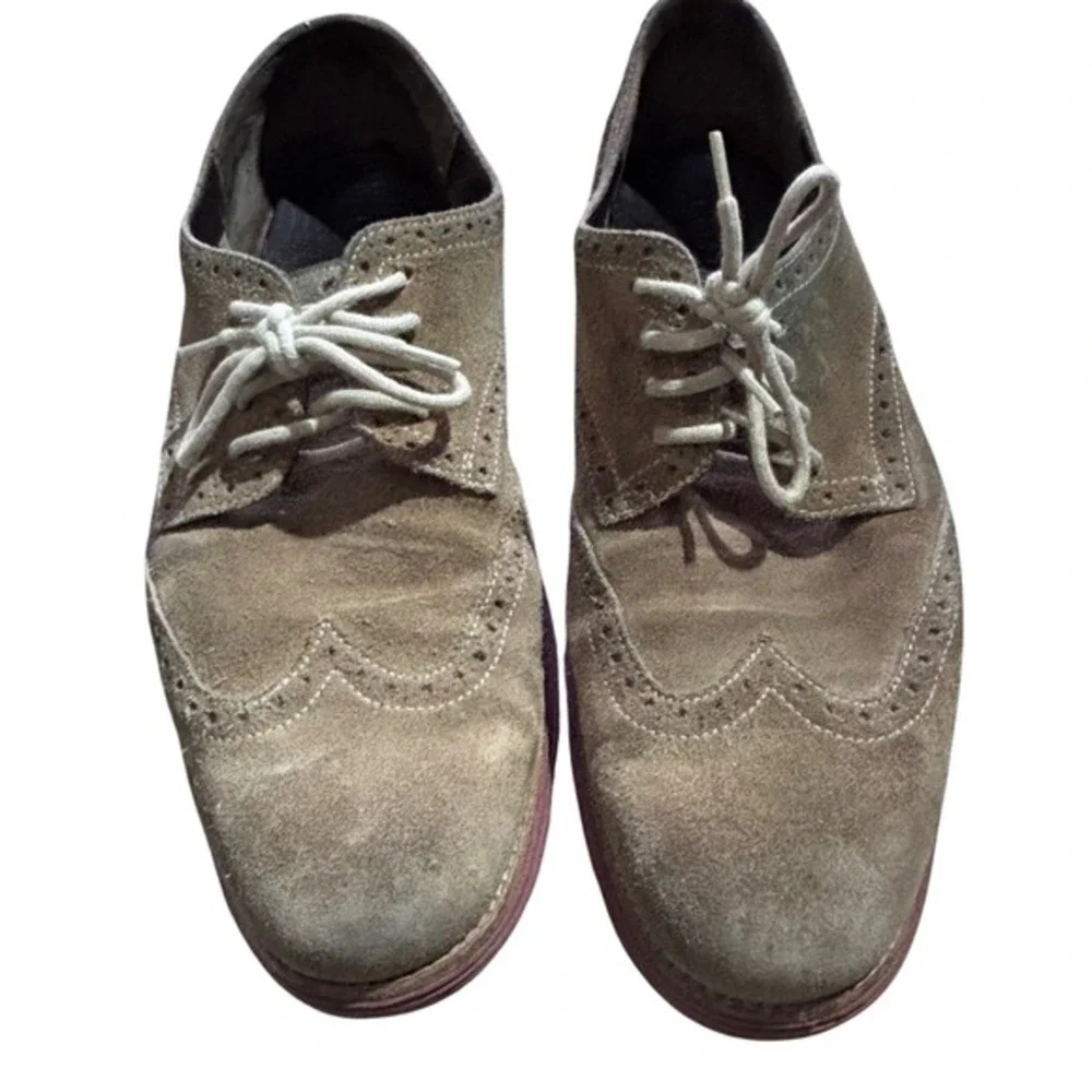 Cole Haan LunarGrand Suede Wingtip Oxfords 11.5 Taupe